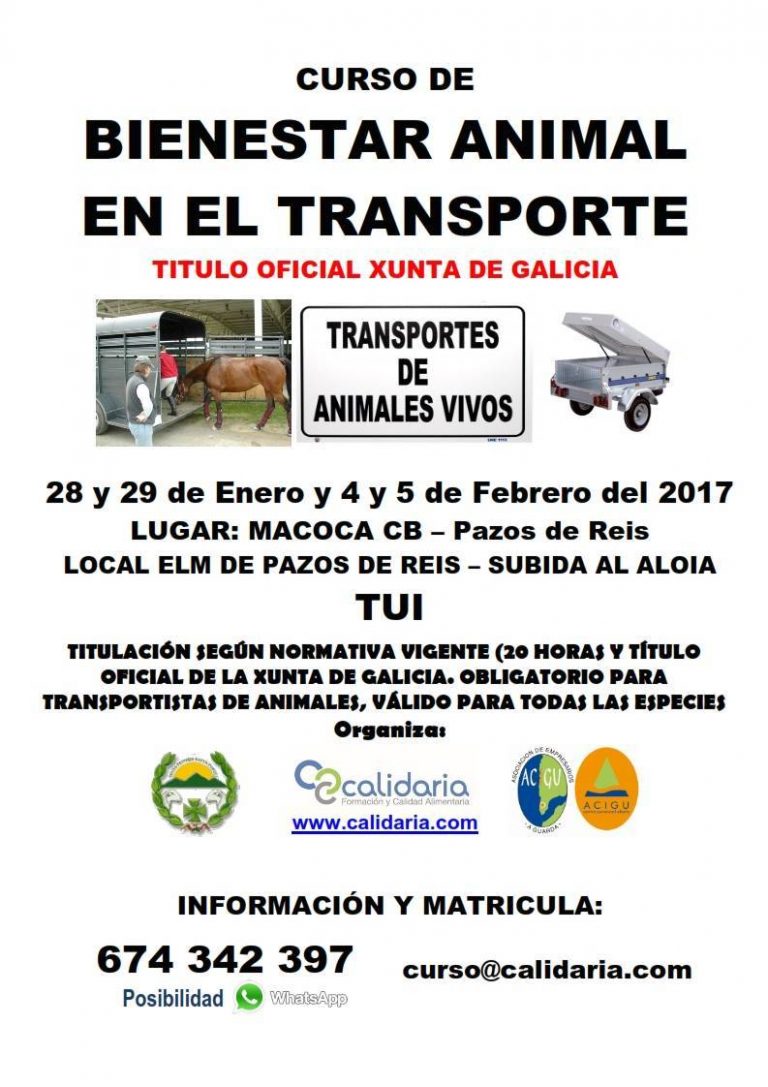 Curso transporte de animales vivos Galicia